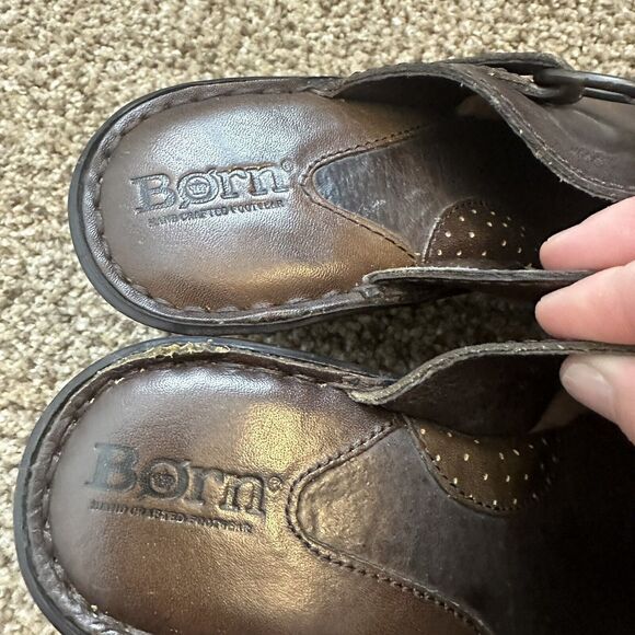 Born Clog Mules Slip On Platform Shoes Womens 8M Brown Leather - Picture 6 of 10